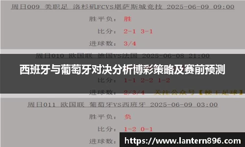 西班牙与葡萄牙对决分析博彩策略及赛前预测